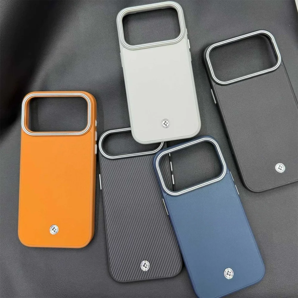 Spigen Magfit Leder-Softcase für iPhone Air 17 13 14 15 16 Pro Max 17Pro für Magsafe Magnetische Stoßfeste Handyhülle mit Box
