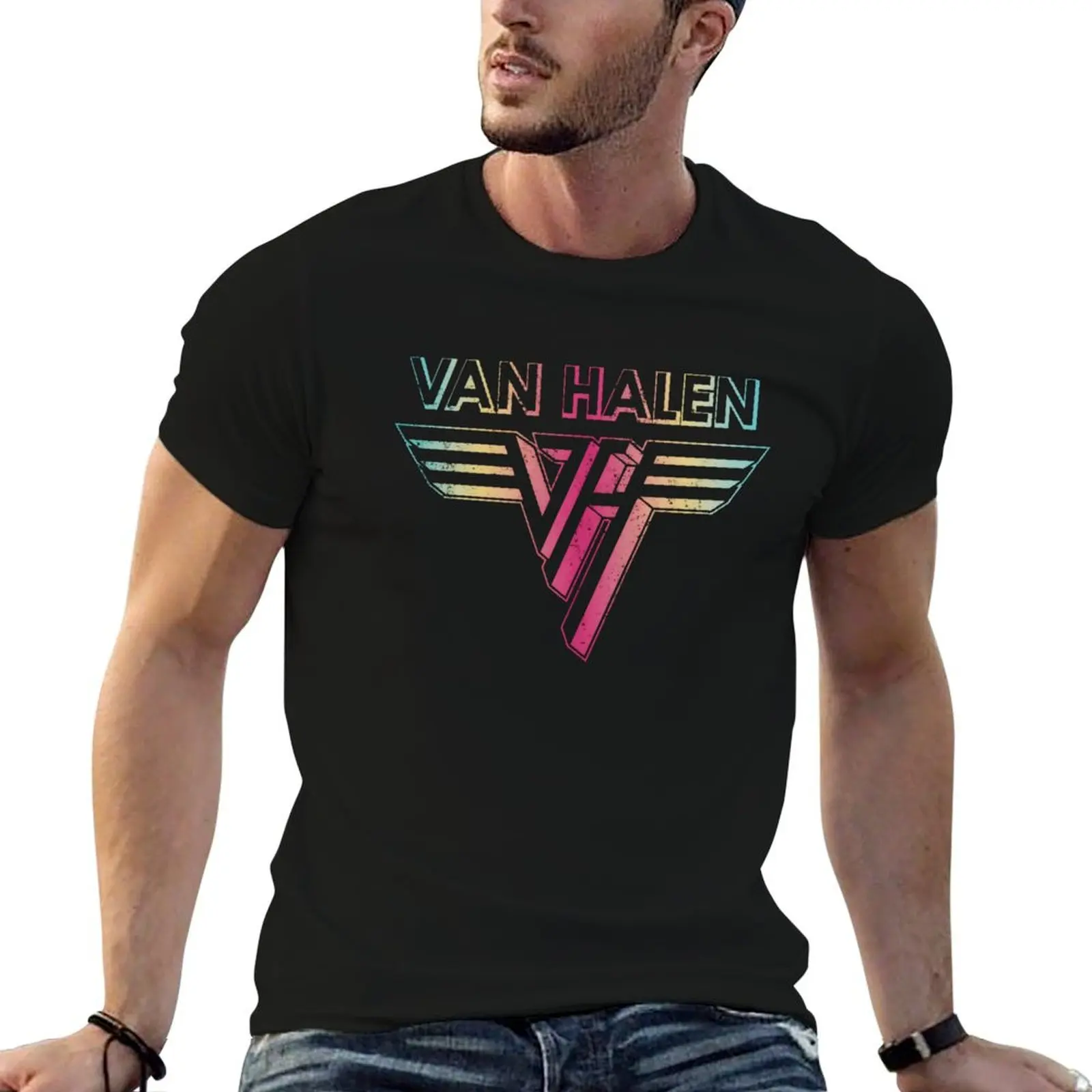 

classic rock 90's... VAN**HALEn**...80's rock .. VAN**HALEn**... T-Shirt oversizeds summer top mens white t shirts