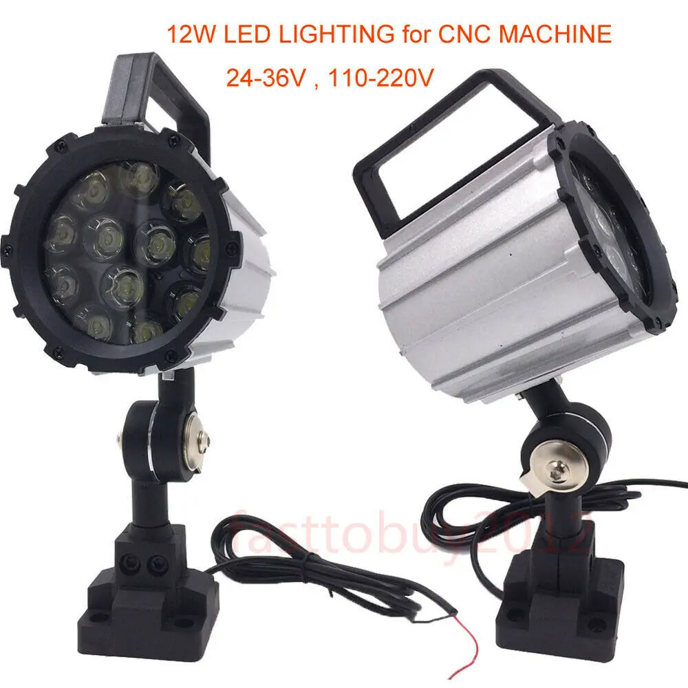 7W/12W Short Arm LED Waterproof  Work Lamp of 280 mm Length and Optional voltage for  CNC Lathe Machine Tool