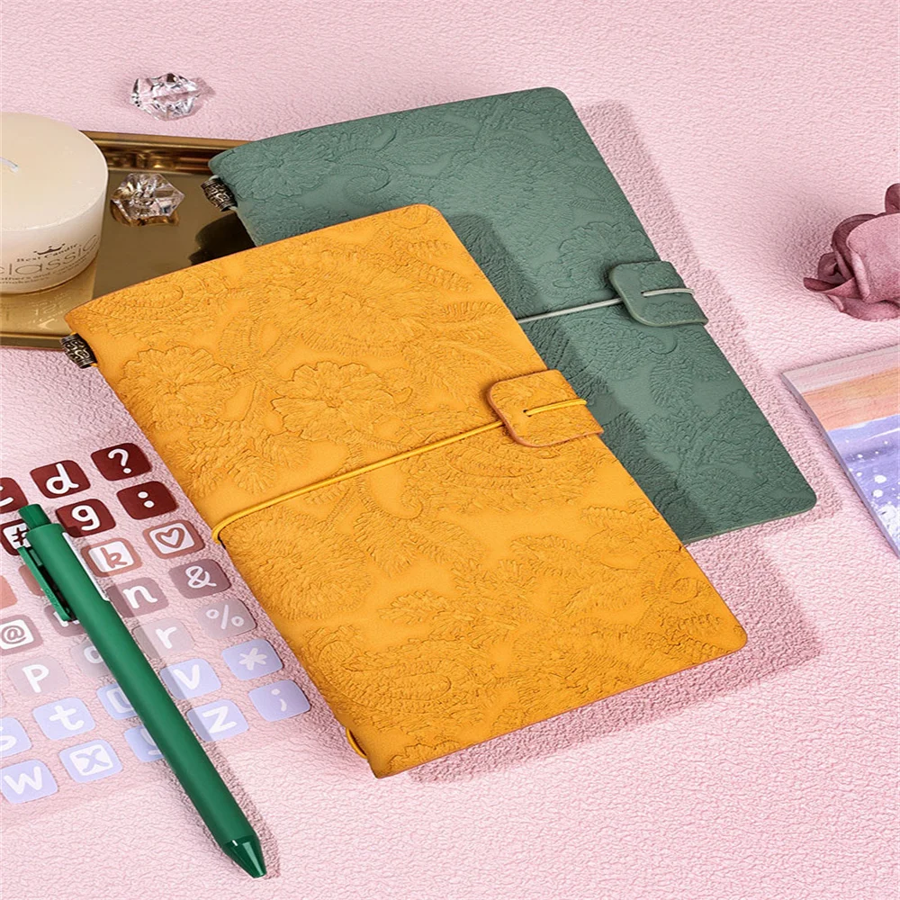 1PC Retro European Lace Carved Girls A6 Portable Ledger Student Fresh Morandi Color Diary Travel Notebook