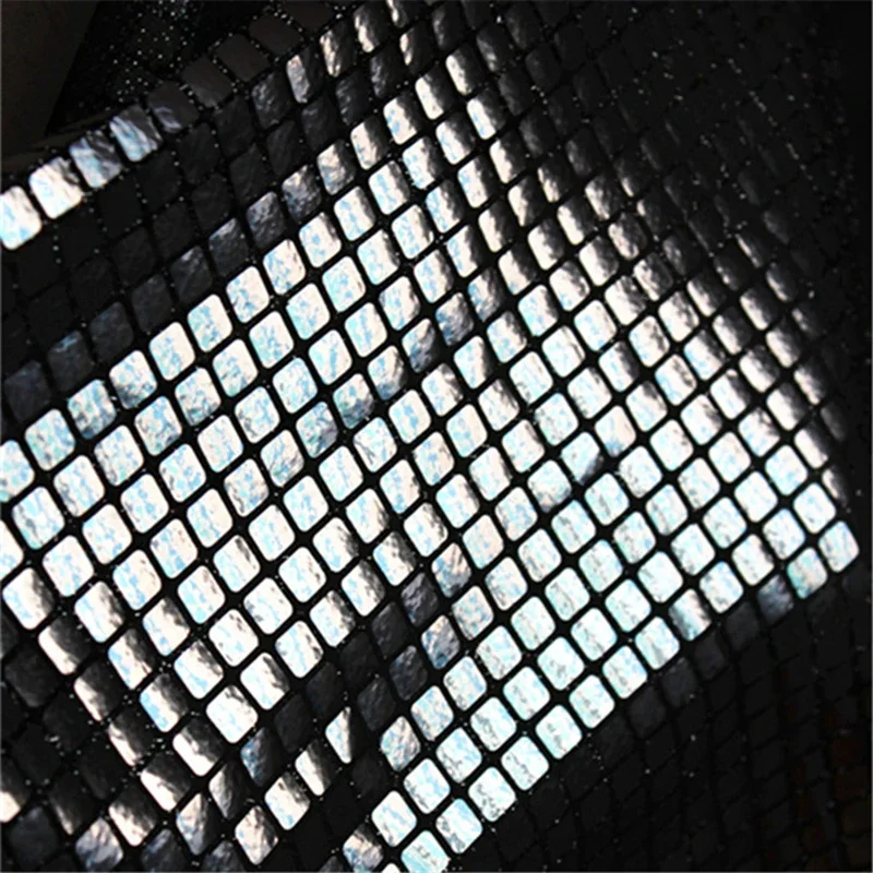 95Cm Diy Checker Lovertjes Stof Zilver Reflecterende Partij Podium Backgound Decor Rokken Jurk Metallic Kleding Designer Stof