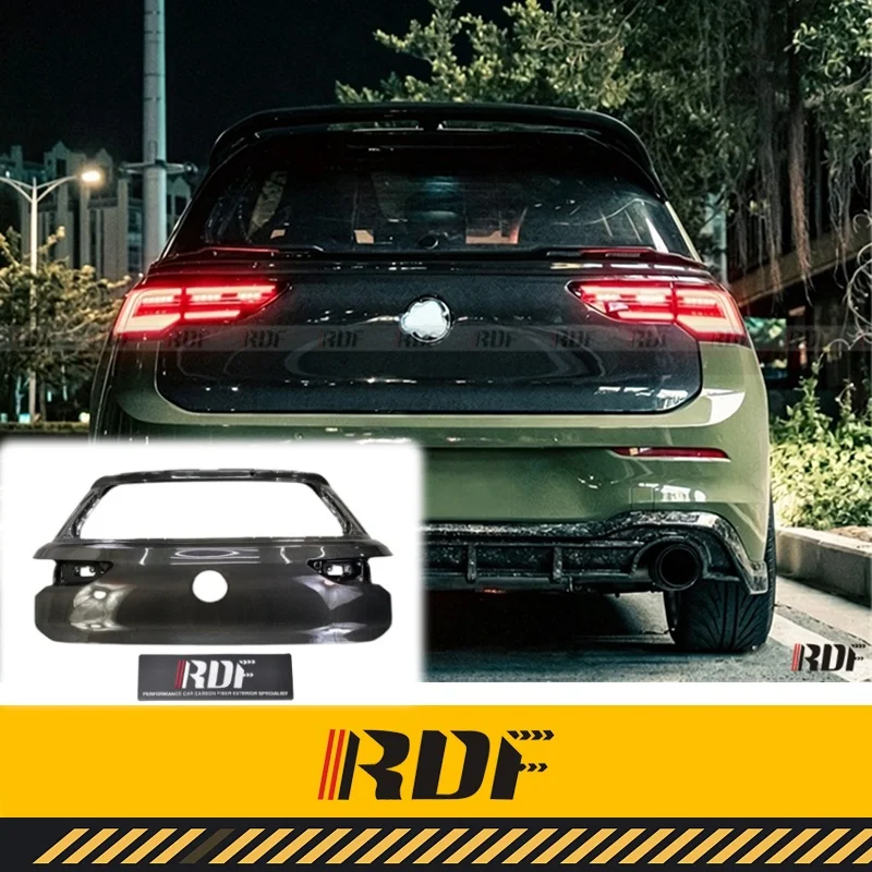 Suitable for VW MK Golf 8 GTI Carbon Fiber Rear Trunk Lid Boot Cover Yiso V2 Rear Tailgate Modify Rear Car Door Trunk Lid Kit