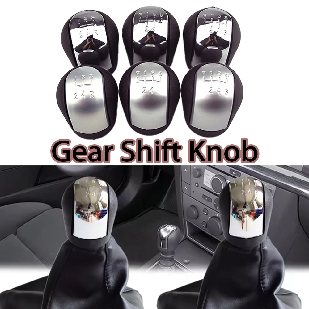 5 6 Speed  For Opel Vectra C B Corsa Astra G SIGNUM Combo 2002-2005 Chrome/Matt Silver Car Gear Shift Knob With Gaiter Boot Cas