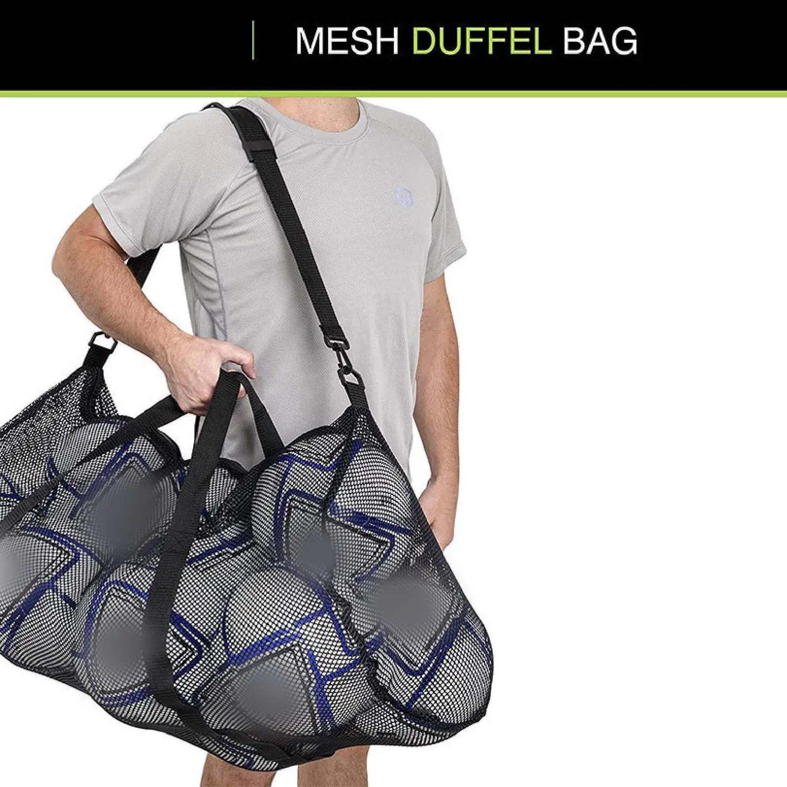 Ball Storage Bag Accessories Shopping Tote Heavy Duty Beach Shoulder Bag for Outdoor Water Sport Travel Soccer Balls Swimming