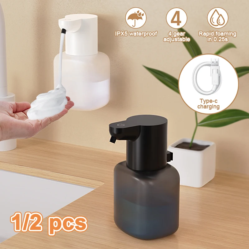 550ml Automatic Liquid Soap Dispenser Wall Mounted IPX5 Infrared Sensor USB Rechargeable Sanitizer Hand Washer Bathroom