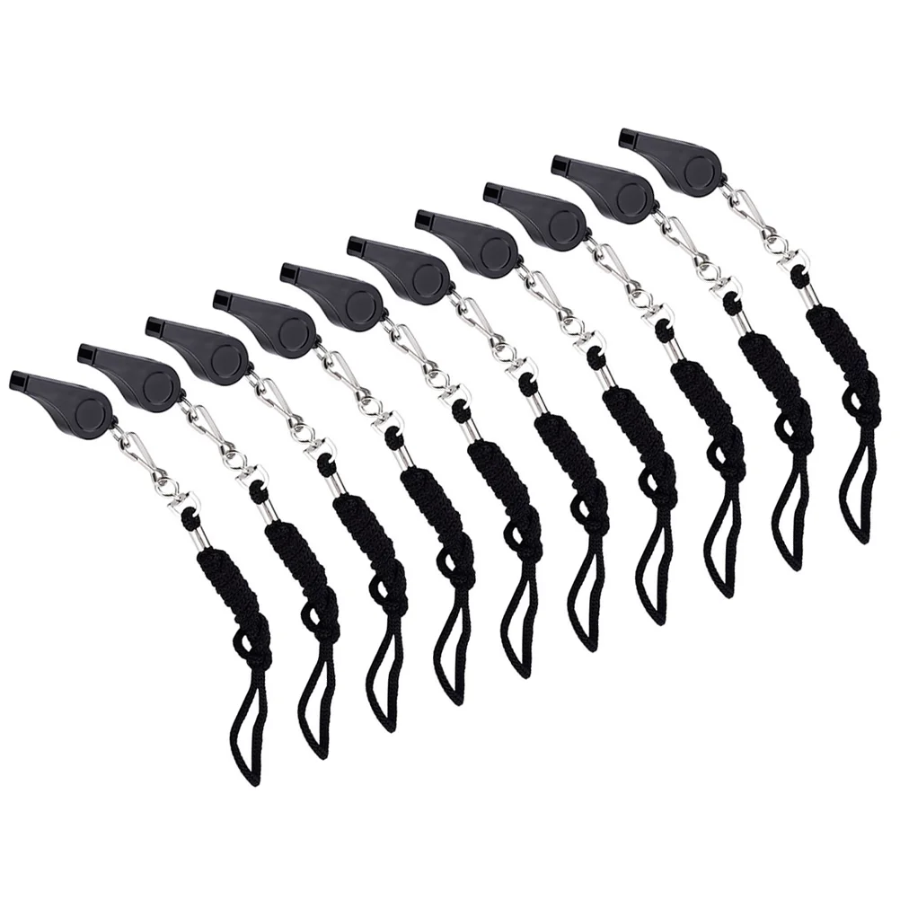 

10 Pcs Emergency Whistle Sports Decor Basketball Portable Plastic Lanyard Travel