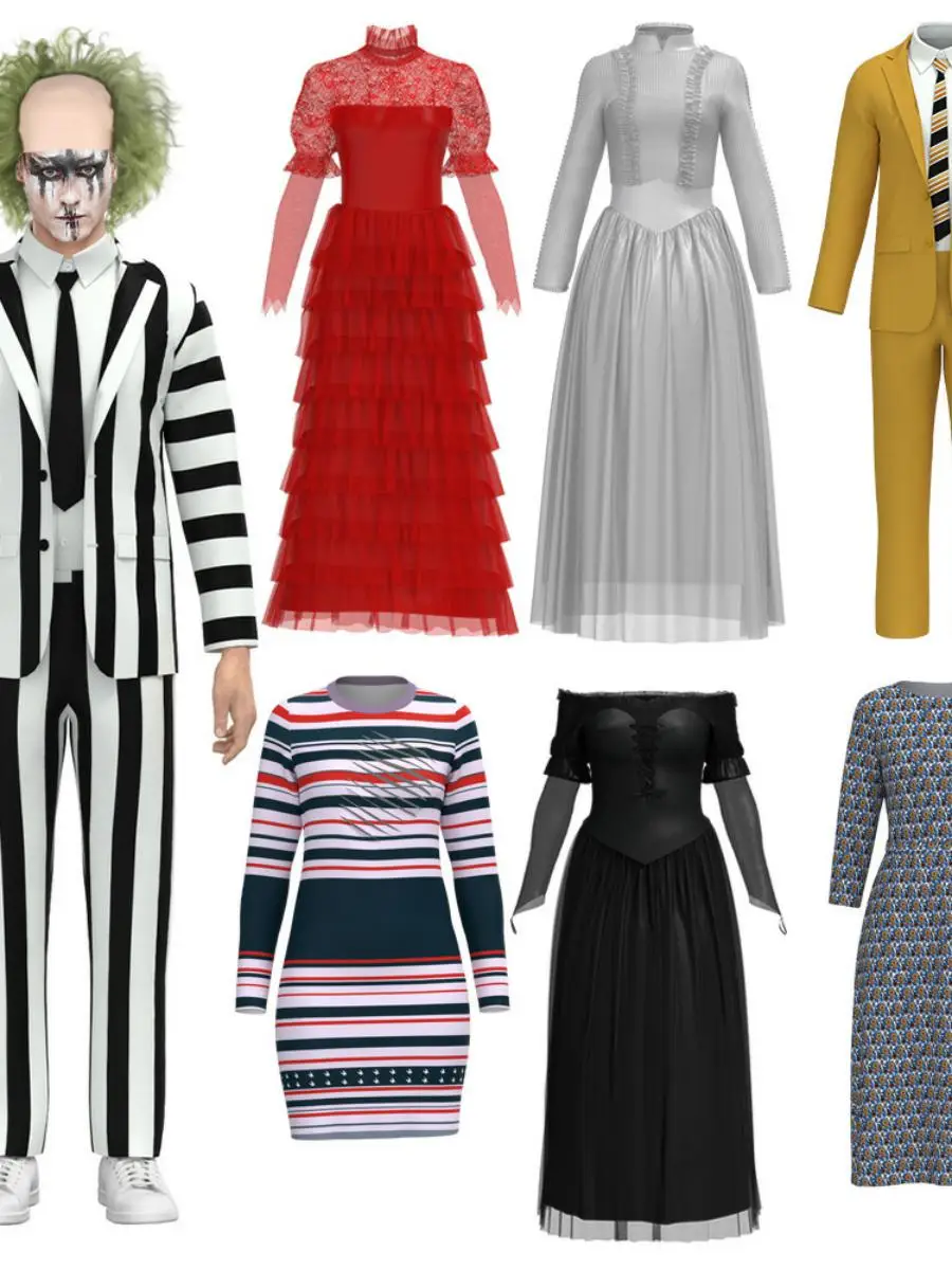 

Новый костюм на Хэллоуин, наряд Ghastly Wizard Beetle Juice 2, одежда для косплея, одежда для ролевых игр, женский этнический сценический костюм