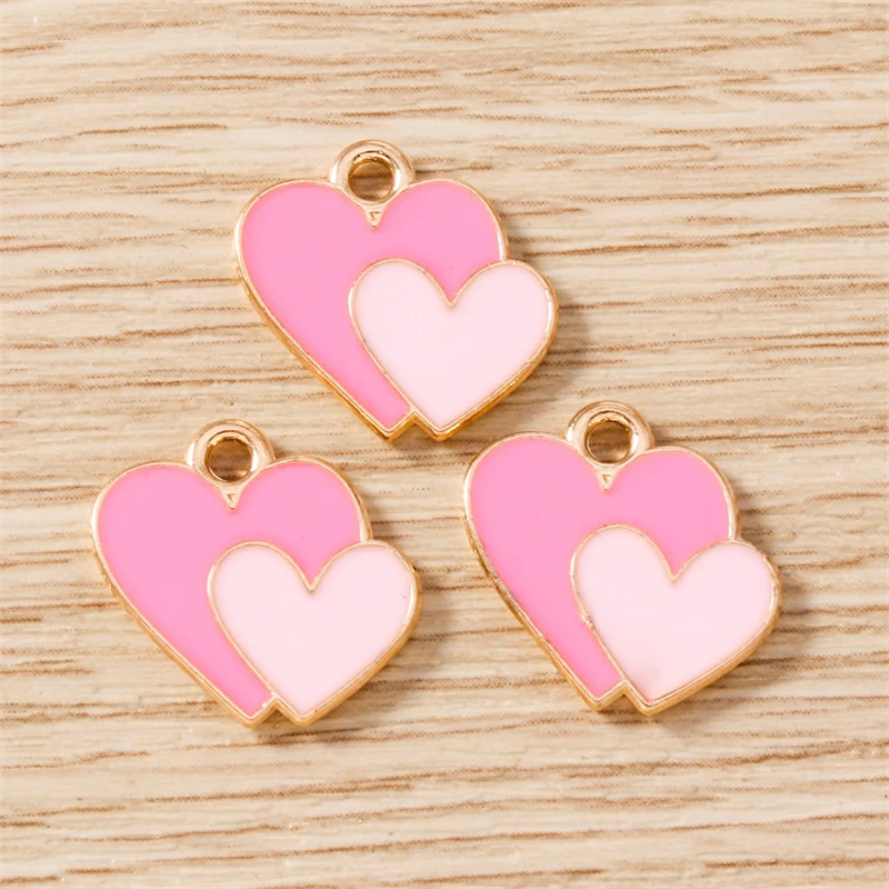 10 Stück süße Mix Valentinstag Charms Emaille Liebe Herz Brief Charms Anhänger passen Halsketten Ohrringe DIY Handwerk Schmuckherstellung – Detail 6