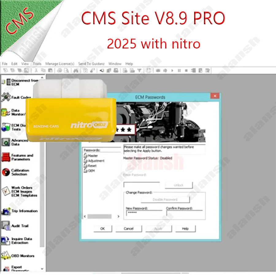 

2025 CMS Site 8.9 Pro for Truck Engine Truck Scanner Heavy Duty Diagnostic Tool + Nitro Obd