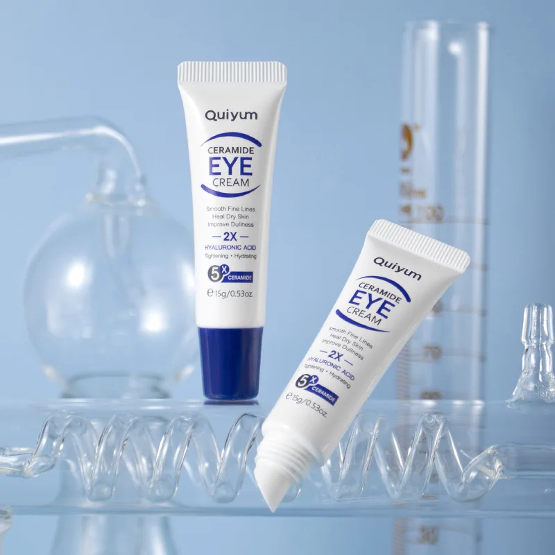 

Eye Massage Cream QUIYUM 15g Ceramide Eye Cream Hyaluronic Acid Moisturizing Facial Serum Collagen Hydration Skin Care Essence