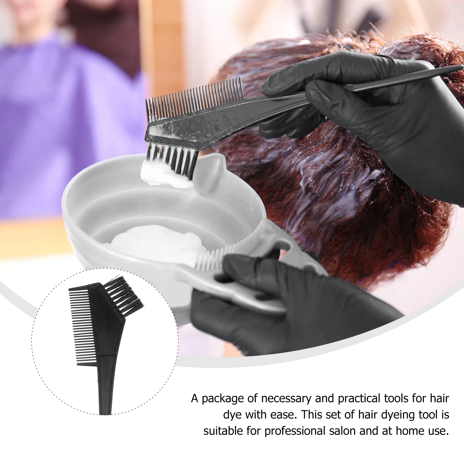

11Pcs Hair Coloring Tool Kit Durable Home Dyeing Brushes Ear Protectors Clips Bowl Hair Tint Supplies Bowl Salon Dyeing Supplies
