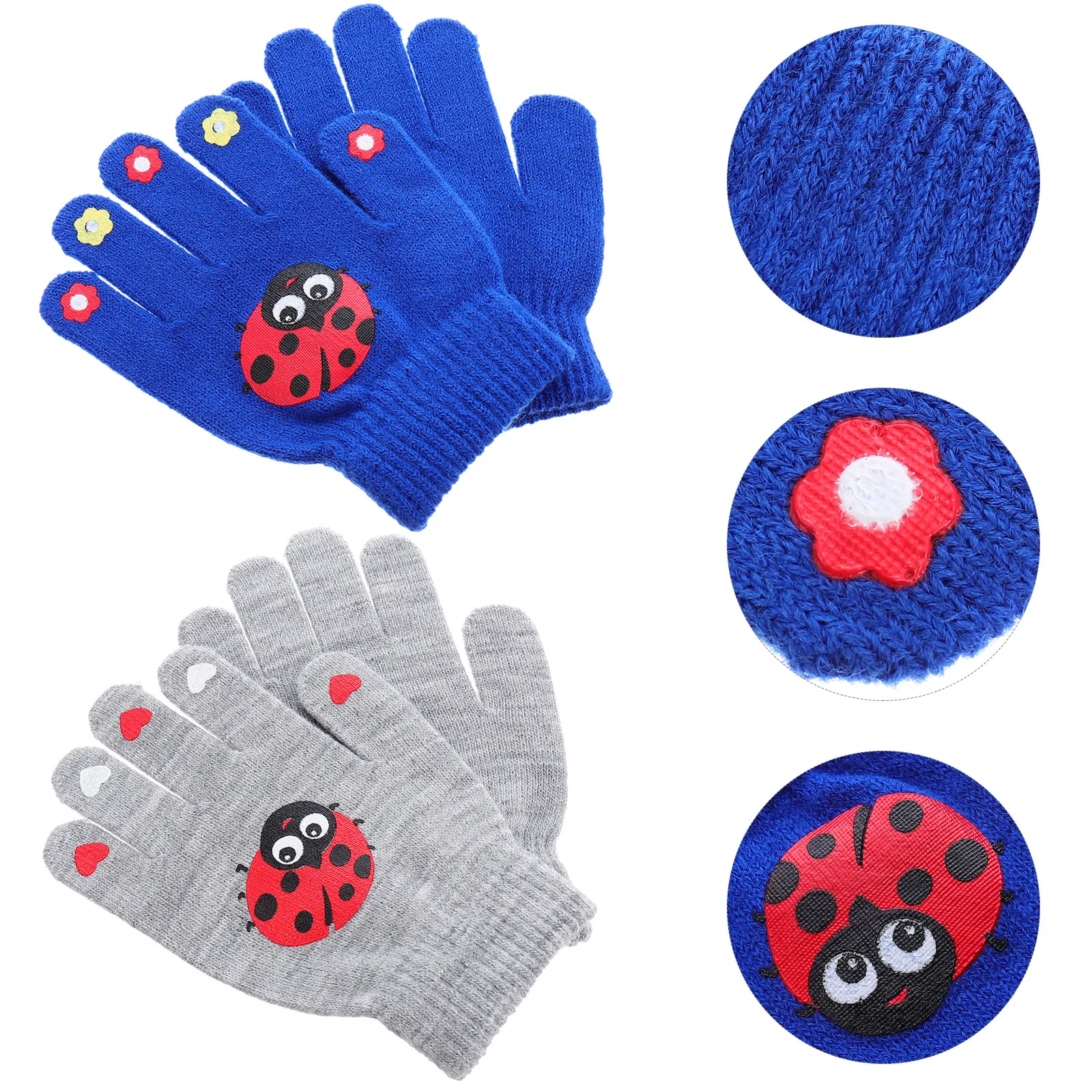 

5Pairs Kids Winter Gloves Creative Warm Mittens Windproof Gloves for Children Winter Outdoor Use Soft Comfortable