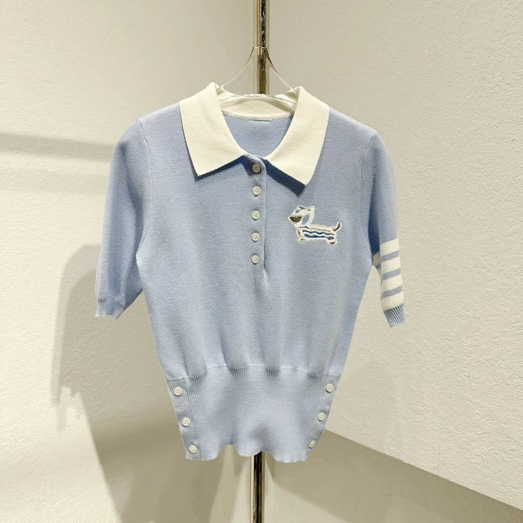 قسط الصوف متماسكة Ne ort Sve المرأة أعلى تصميم الإحساس الكلب أربعة أشرطة كلية Sle الأزرق irt Sweet Sle