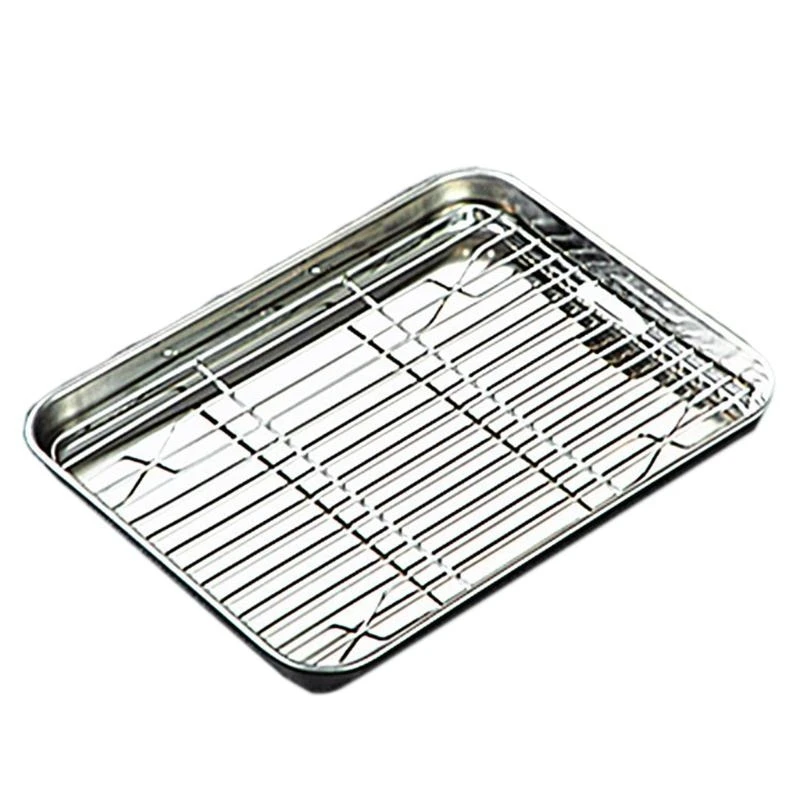 W8EA Baking Sheet Tray with Removable Rack Set Stainless Steel Cooling Pan for Oven Non Toxic Dishwasher Safe