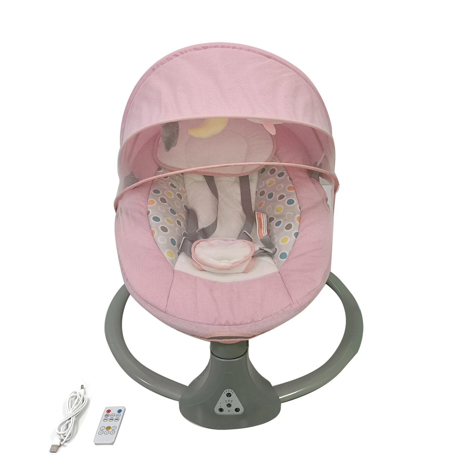 Electric Rocking Chair Electric Baby Rocking Chair 5 Speed 3 Timing 12 Light Music with  for Home Indoor Outdoor