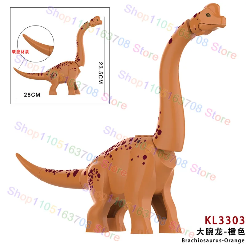 Novos dinossauros mundo dino grande brachiosaurus modelo blocos de construção diy figuras dinossauro tijolos acessórios brinquedos crianças presentes