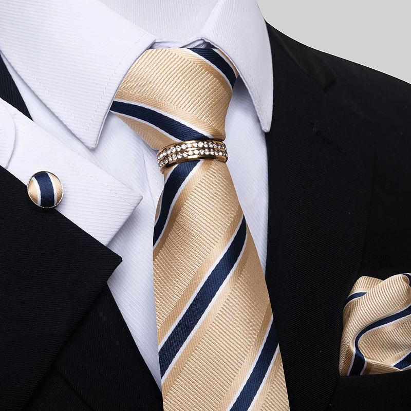 Hot-Selling Men's Tie 4-Piece Set, Suitable for Formal Business, Parties, Weddings, and More, Stylish and Fashionable