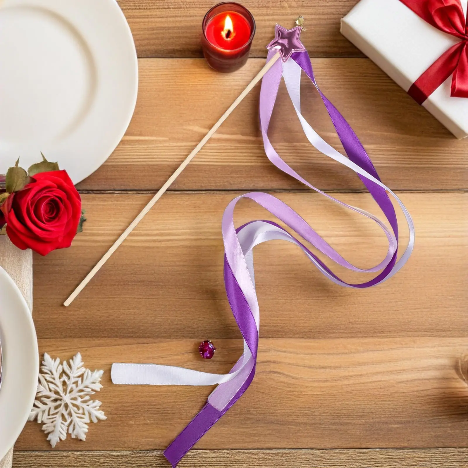 

24Pcs Colorful Ribbon Fairy Wand with Glitter Star Accents Jingle Bells for Wedding Send Off Party Event Decor