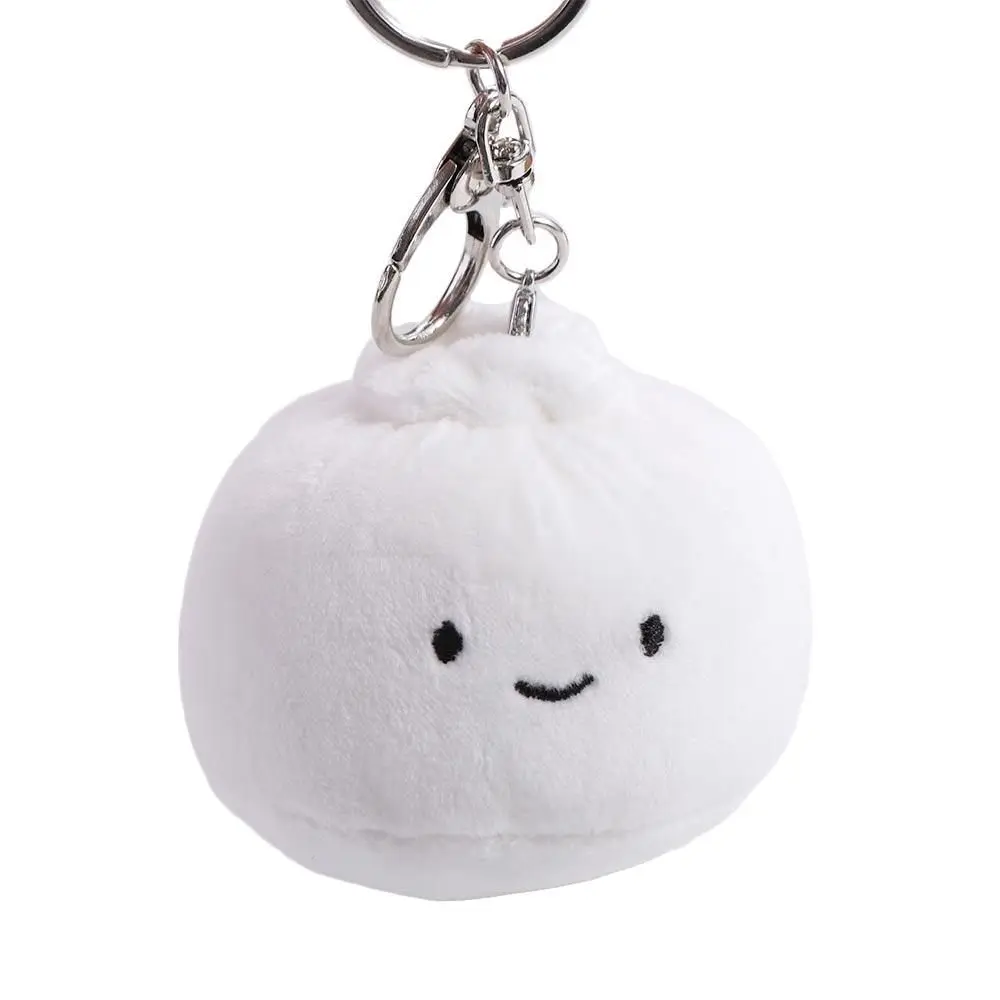 Porte-clés en peluche boulette de boulette, chignon en peluche cuit à la vapeur, pendentif en peluche, jouet créatif, 10cm