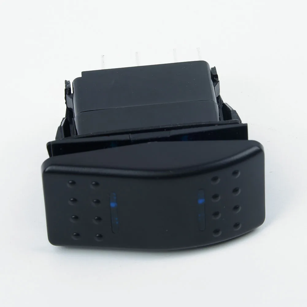 

7-контактный переключатель DPDT ON-OFF-ON с двойными светодиодными индикаторами, подходит для автомобилей, грузовиков и морского транспорта с напряжением 12В и 24В.