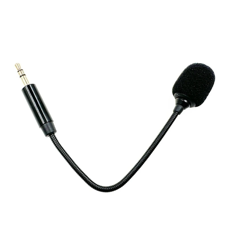 Flexible Metal Boom Microphone With Sponges Covers 3.5mm Connectors 160mm Length for Enhances Sound Podcasts Meeting