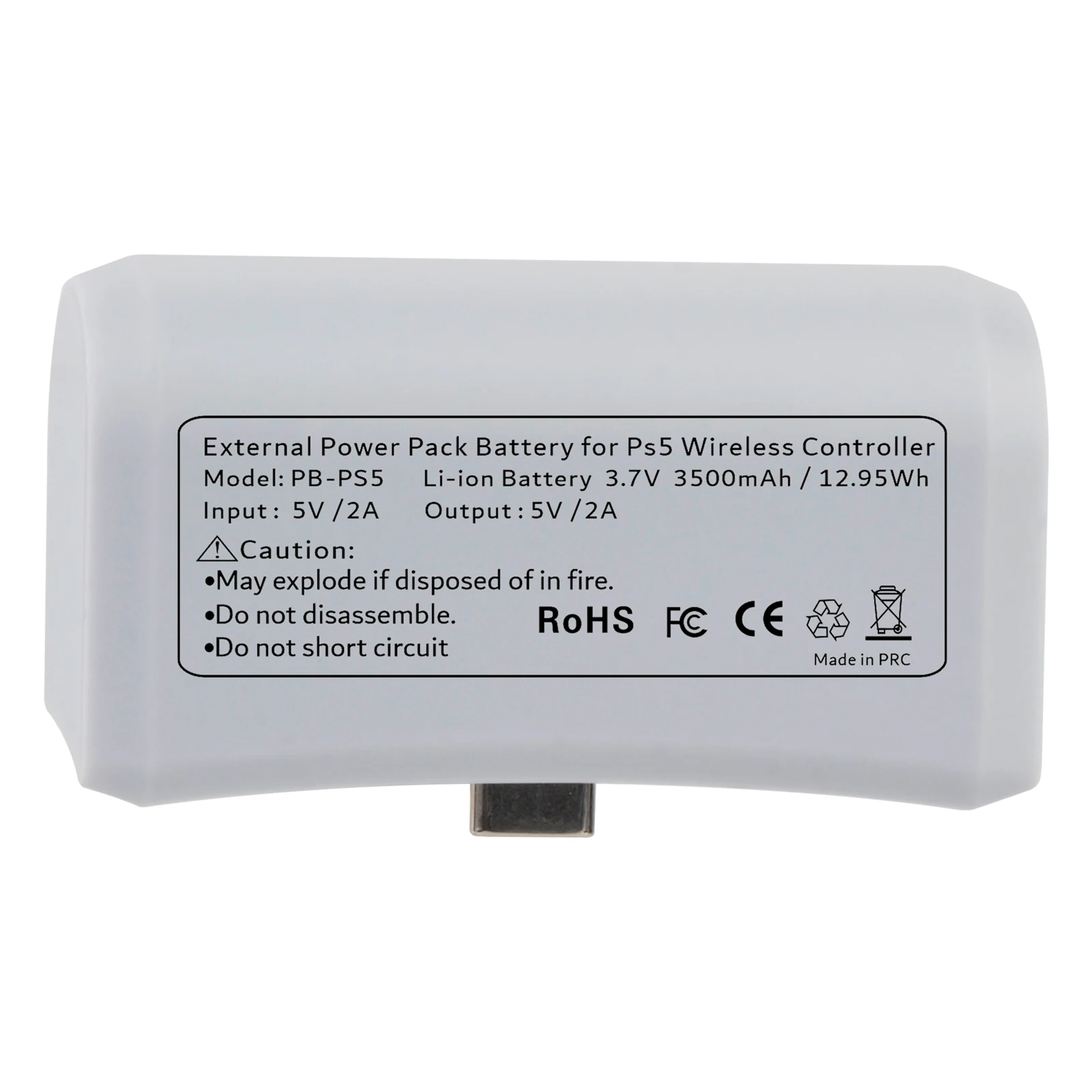 Bateria do kontrolera JINVAL PS5 3500mAh, baterie do kontrolera bezprzewodowego PS5 PS 5, zewnętrzny powerbank LED, akcesoria do gier — zdjęcie produktu 3