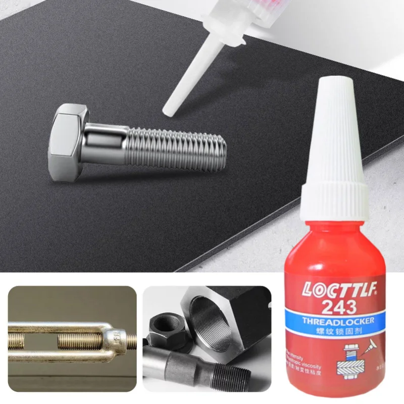 242/243/262/277Thread Locker Adhesive 10ml Super Strong Screw Glue Anti-Slip High Strength for Metal Nuts Bolts Fastener Repair