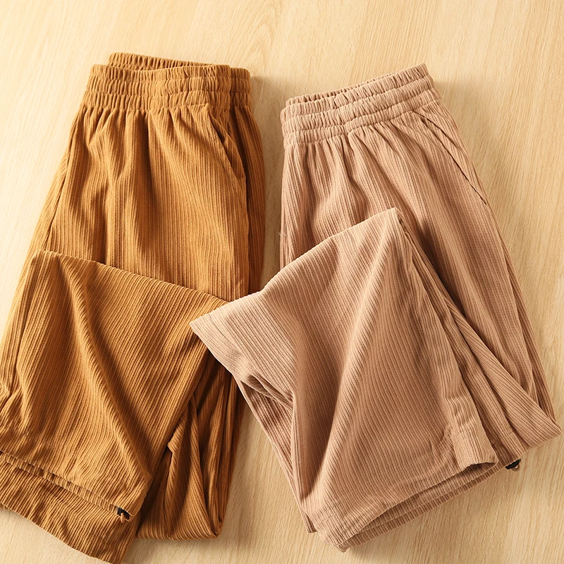 

Удобные легкие вельветовые мужские повседневные брюки, свободная прямая рабочая одежда, модные осенние брюки