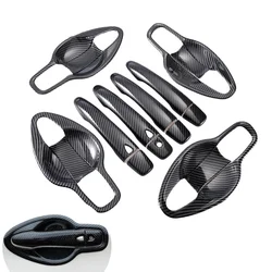 For Nissan Qashqai 2014 2015 2016 2017 2018 2019 2020 2021 Carbon Fiber Silver Car Door Handle Cover Sticks Styling Accessories