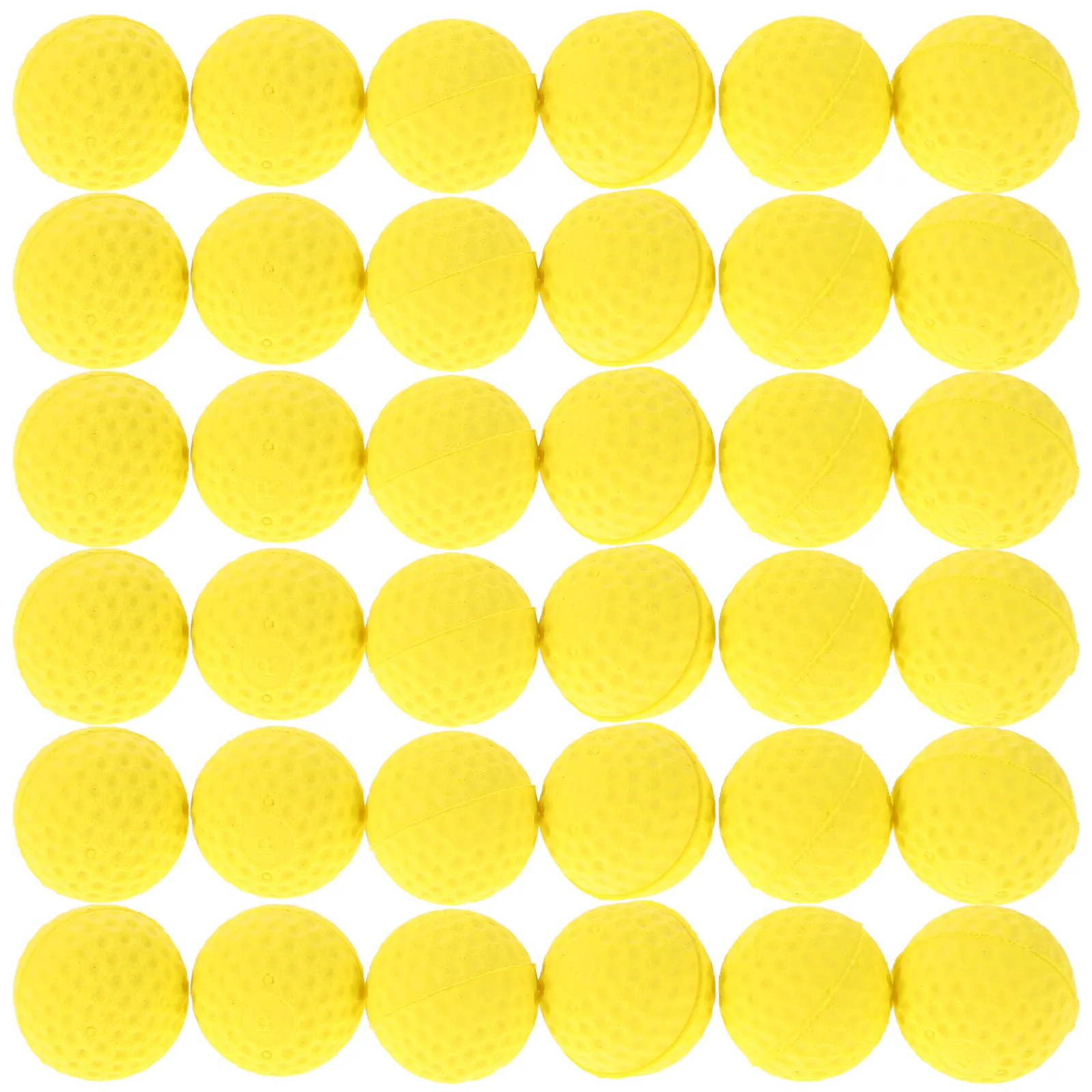 

50 шт. мягких пенопластовых мячей EVA, ярко-желтые, для тренировок по гольфу в помещении и на улице, для игр и метания, мячи для попрыгивания