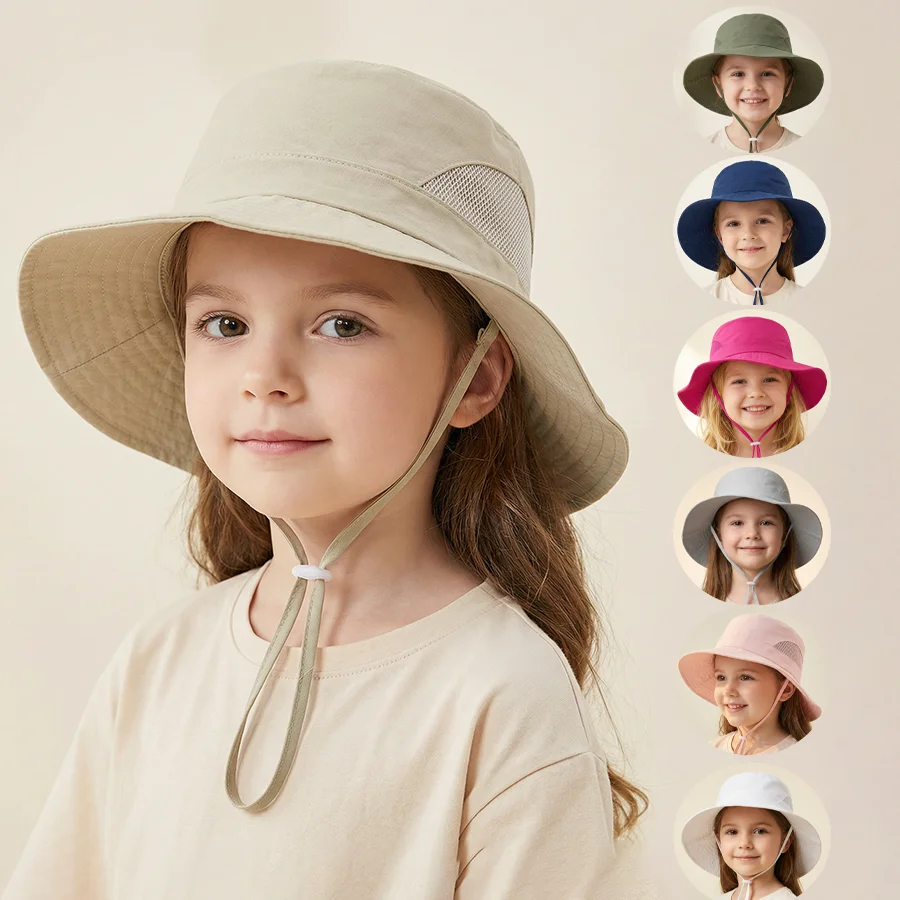

Детская панама-рыбак - летняя уличная шляпа для защиты от солнца и УФ-излучения с сетчатым экраном, дышащая и быстросохнущая