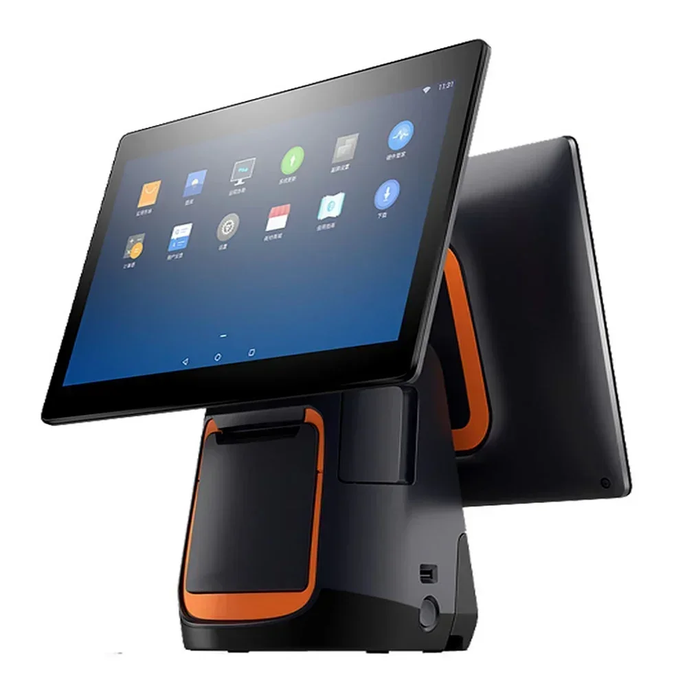 

15.6" pos system t2 cash register cashier with printer 16+2G all in one pos capacitive touch screen machine for hotel