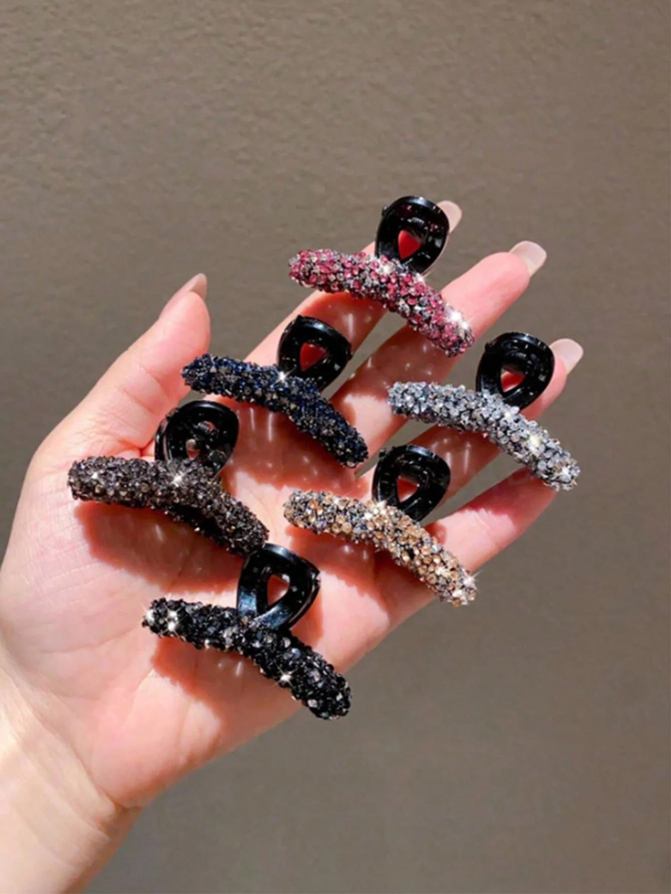 

6pcs women's multi-color rhinestone hair clip, pearl hair claw, bangs clip, headband accessory, half zip hair claw clip