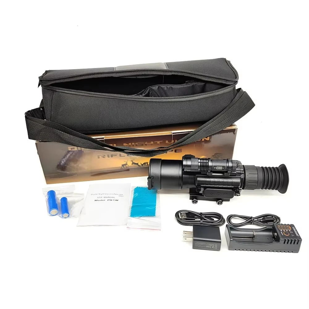 GOYOJO Digital Day/Night Vision Scope Hunting Rifle Optics 50mm Lens 1920X1080P 3.7-11X Digital Zoom WiFi Reticle Video Record
