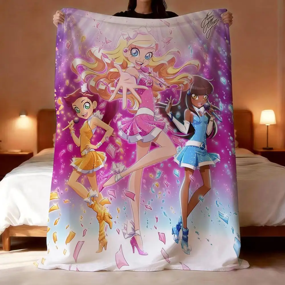 Anime TV L-LoliRock Throw Lightweight 240g Flannel Blanket Soft Skin-friendly for Summer Cooling