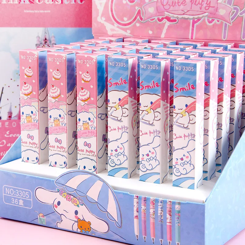 36pcs Sanrio Cinnamoroll Gel Pens Kawaii Student Writing Ball Point Pen Office Signature Neutral Pen School Supplies Stationery