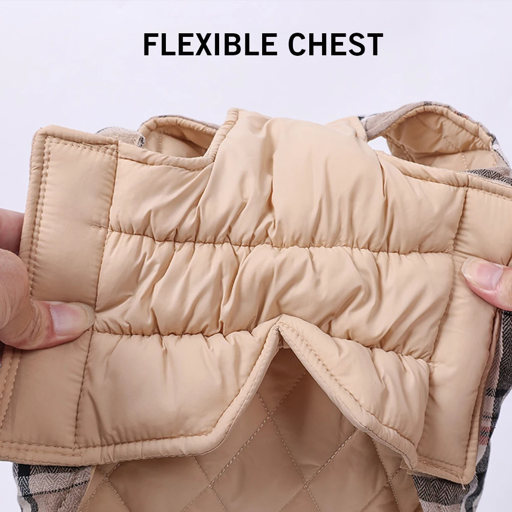 Chaqueta Reversible para perros, ropa de invierno para perros, abrigo acolchado suave a cuadros impermeable para perros pequeños y grandes, chaleco cálido para mascotas, Bulldog Francés