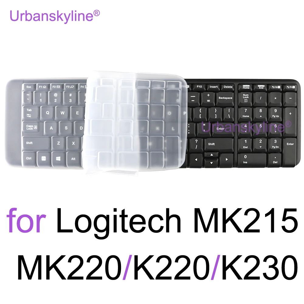 

Чехол для клавиатуры Logitech MK220 MK215 K220 K230 для Logi, защитный чехол, прозрачный силиконовый чехол, аксессуары