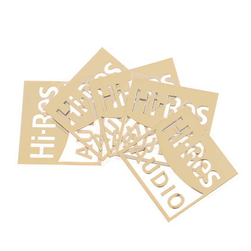 5PCS Hallo-res AUDIO Gold Standard Hohe-qualität Sound Zertifiziert Metall Aufkleber Kopfhörer Metall Aufkleber