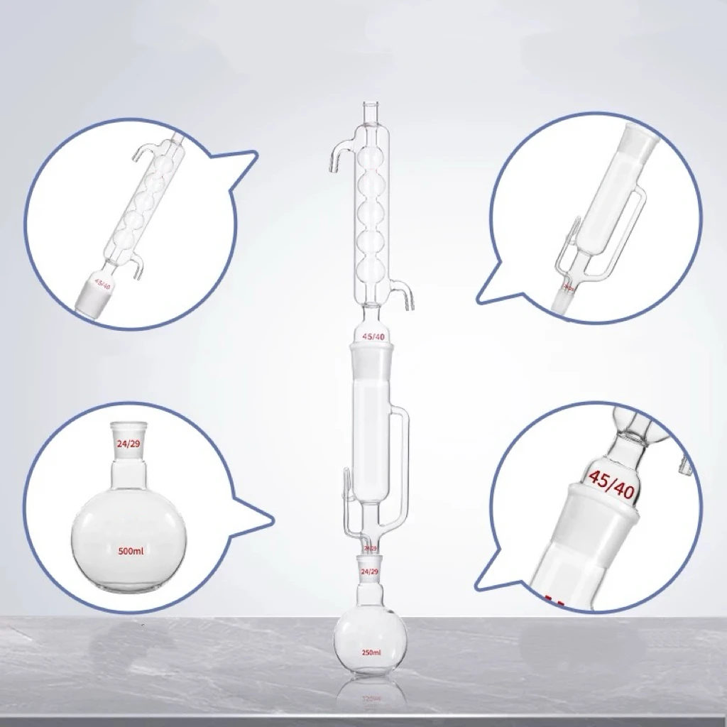 

250/500ml Coking Product Toluene Insoluble Substance Analyzer GB/T2292 Glass Extraction Bucket Device