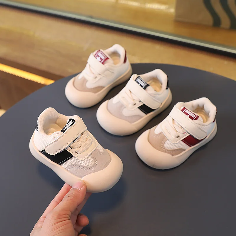 Sneakers olahraga anak perempuan dan balita, Shoes1-3Boys warna putih Sol empuk musim semi musim gugur 2024