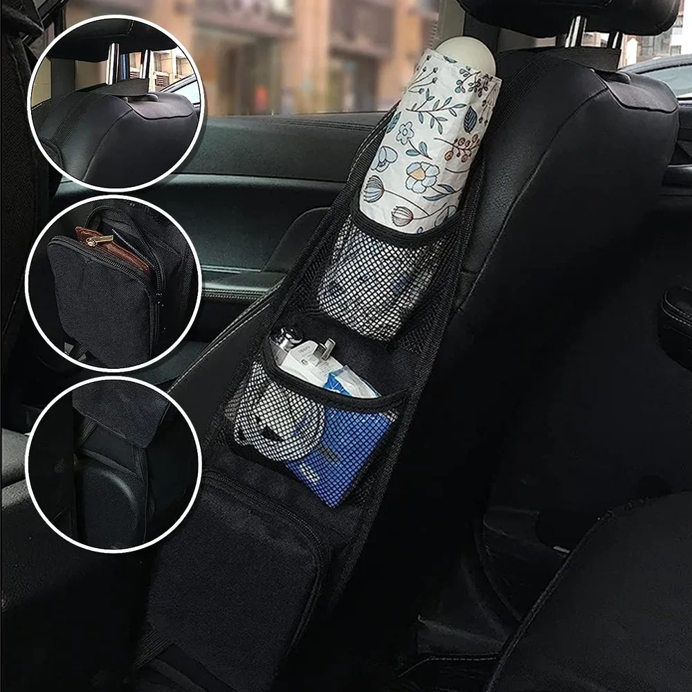 Car Seat Side Organizer Multifunctional Auto Seat Side Storage Bag MultiPocket Drink Holder Mesh Pocket Car Styling Phone Holder