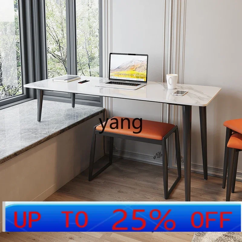 

LTT bay window desk long and short legs custom simple bedroom writing desk rock slab computer desk