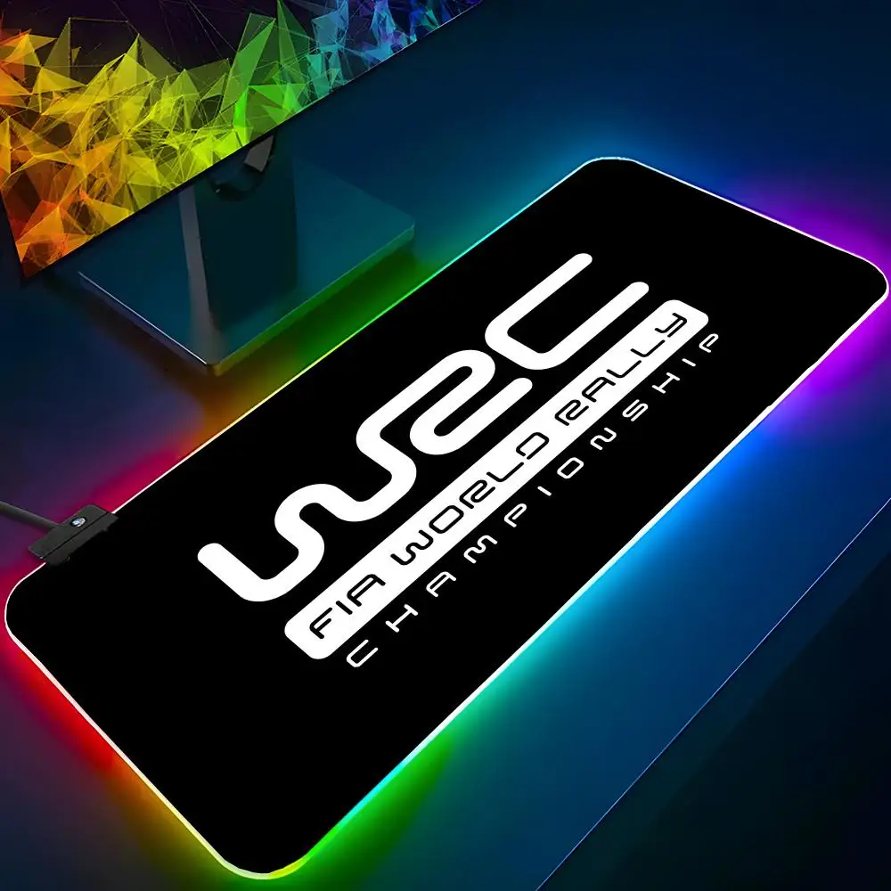 W-Wrc Logo Mouse Pad RGB Backlit Mouse Pad Laptop Mouse Pad Laptop Gamer Computer Desk Gaming Accessories