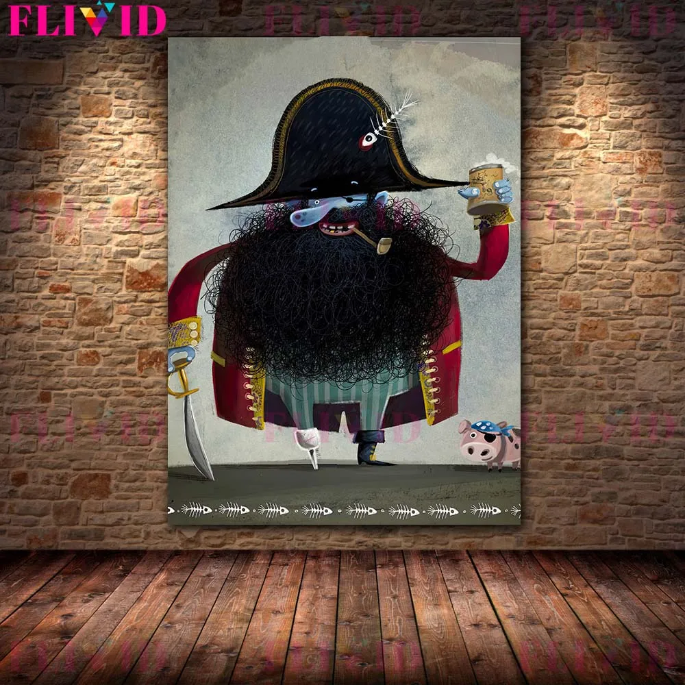 جدار الفن قماش اللوحة للديكور ، المشارك طباعة ، العنكبوت المعلم و ساحرة صغيرة في فئة سحرية ، لطيف الساحرة و اليقطين Gentleman
