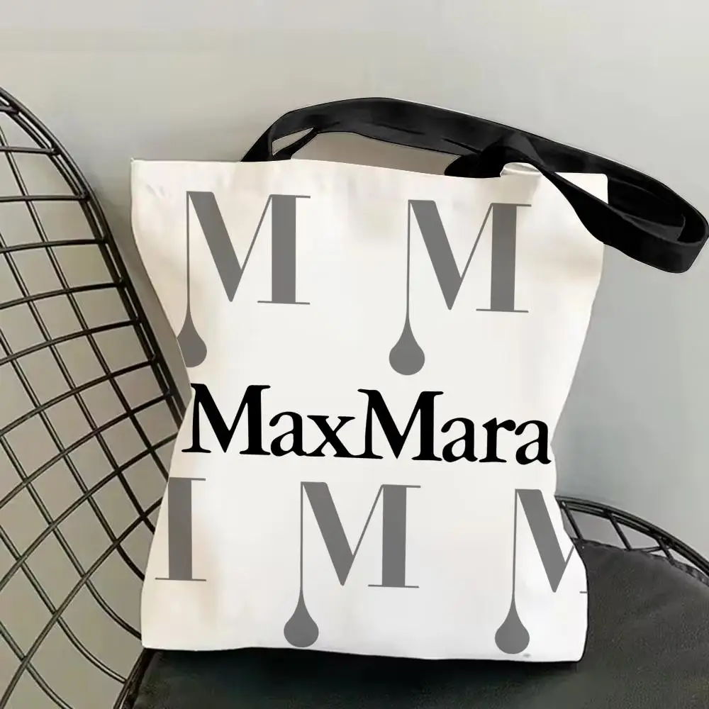 Bolsas de almacenamiento de la marca M-Max MaraS, bolso de lona con estampado de doble cara, bolso de compras de gran capacidad, bolso de hombro a la moda