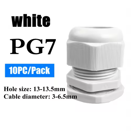 1/2/5/10pcs Waterproof Cable Gland Cable Entry IP68 PG7-PG36  White/Black Nylon Plastic Connector Joint - Image 13