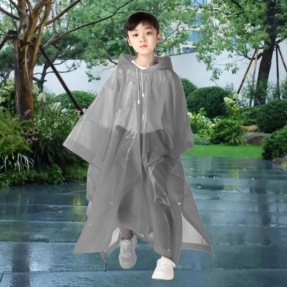 Non-disposable Rain Jacket Rain Ponchos EVA Thickened Waterproof Adult Men Women Children One-Piece Raincoat For outdoor Hiking