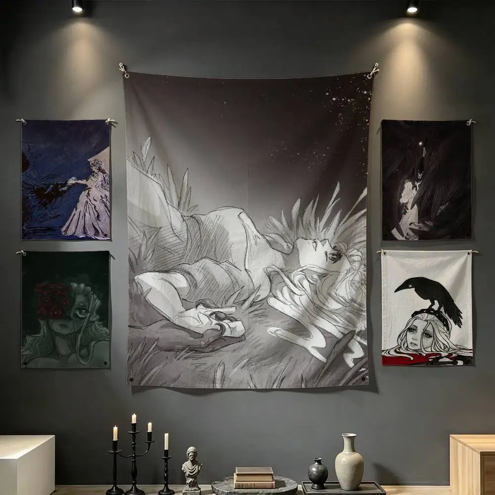 Slay the Princess Tapestry Tropical Ocean Wall Hanging for Bedroom Living Room Dorm Home Decor