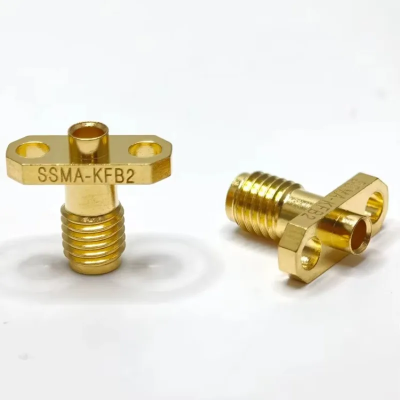 New Arrival SSMA-KFB2 50 SSMA Female Plug PCB Two Hole Flange Installation RF Connector Brass Gold Plated Body